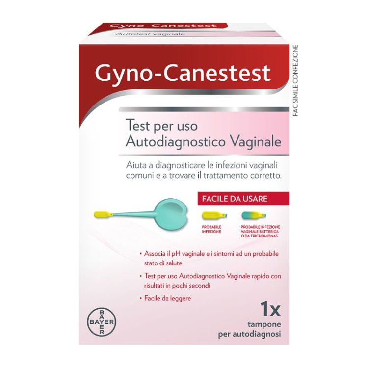 Gyno-canestest Tampone Vaginale - Autotest per diagnosticare infezioni vaginali - 1 tampone