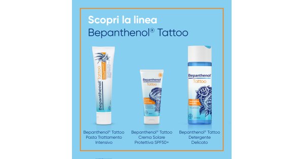 Scopri Bepanthenol® Tattoo per prenderti cura dei tuoi tatuaggi