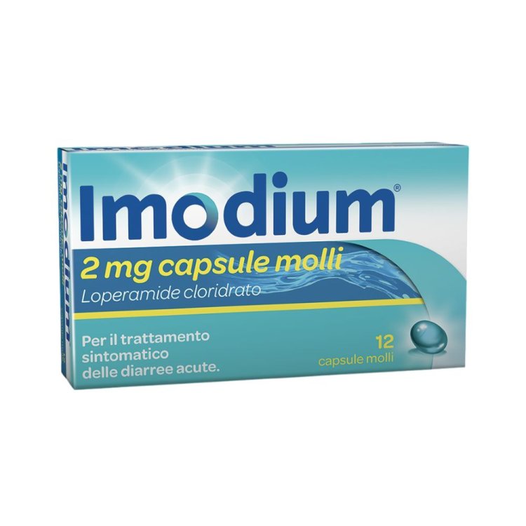 Imodium - Contro la diarrea acuta - 12 Capsule Molli - Loperamide 2 mg