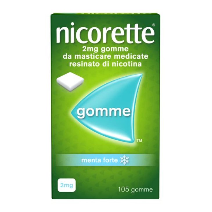 Nicorette Gomme da Masticare - Utili per smettere di fumare - Gusto Menta Forte - 105 pezzi 2 mg