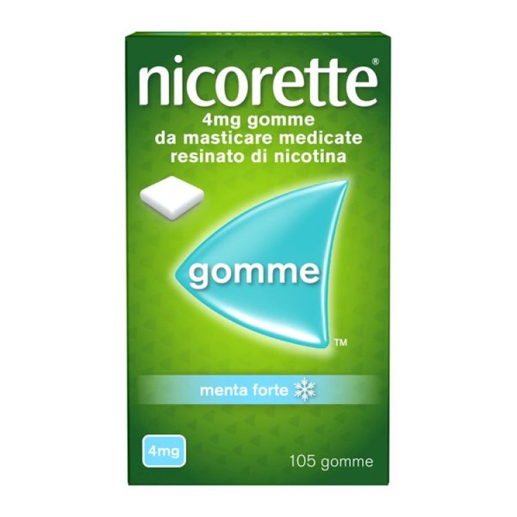 Nicorette Gomme da Masticare - Utili per smettere di fumare - Gusto Menta Forte - 105 gomme 4 mg