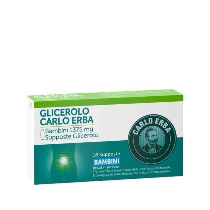 Glicerolo Carlo Erba Supposte Bambini - Contro la stitichezza occasionale - 18 supposte 