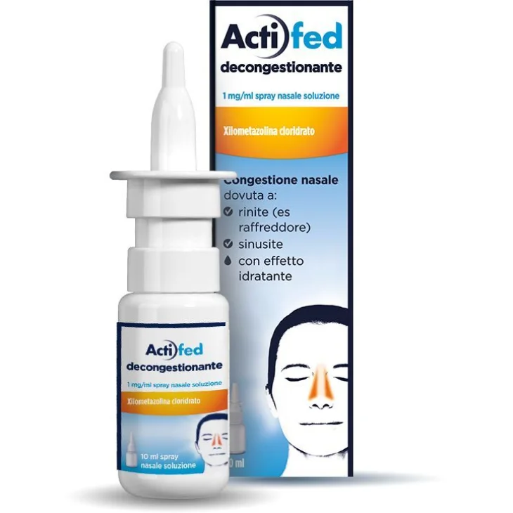 Actifed Spray Nasale Decongestionante - Naso chiuso da rinite o sinusite - 10 ml
