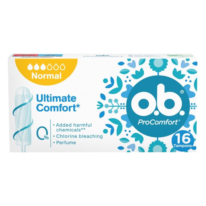 O.B. ProComfort Normal - Assorbenti interni per flusso da leggero a medio - 16 assorbenti O.B. ProComfort Normal - Assorbenti interni per flusso da leggero a medio - 16 assorbenti