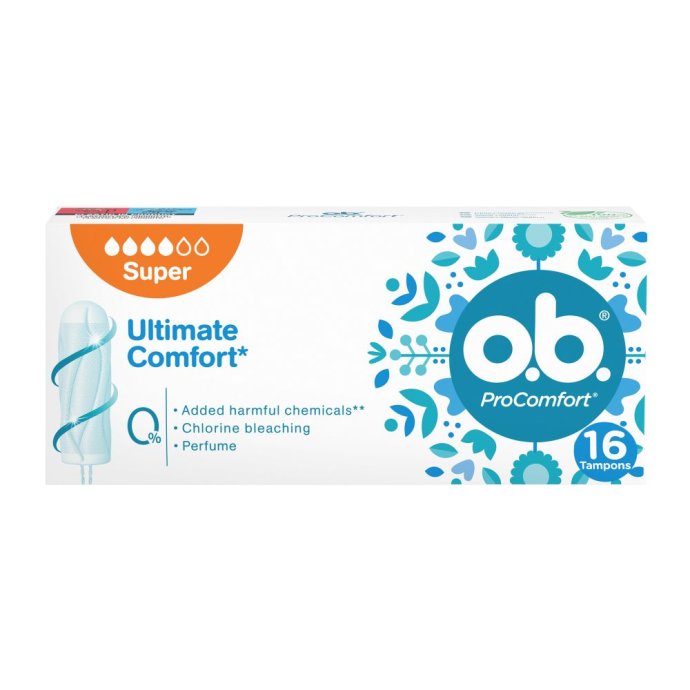 O.B. ProComfort Super - Assorbenti interni per flusso intenso - 16 assorbenti O.B. ProComfort Super - Assorbenti interni per flusso intenso - 16 assorbenti