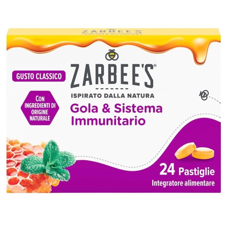 Zarbees Caramelle Gola Irritata e Sistema Immunitario Gusto Classico 24 Pastiglie