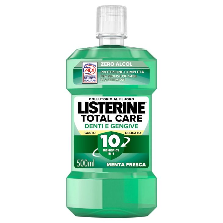 Listerine Difesa Denti e Gengive Collutorio Zero Alcol - Ideale per l'igiene orale quotidiana - Gusto Menta fresca - 500 ml