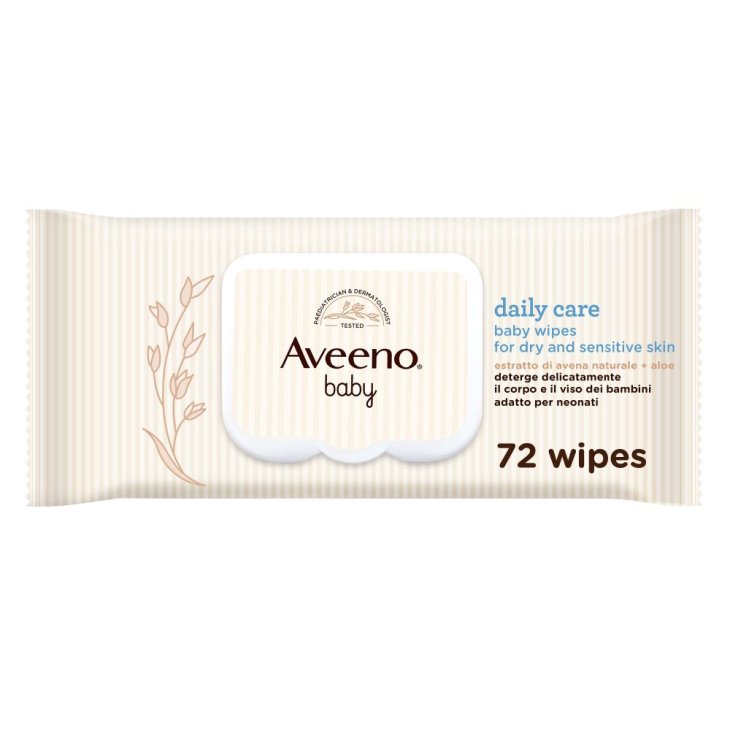 Aveeno Baby Salviettine - Salviette detergenti viso e corpo per bambini - 72 pezzi