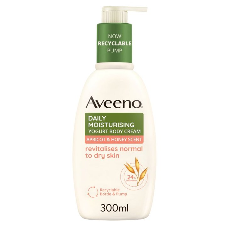 Aveeno Crema Corpo Idratante allo Yogurt - Crema idratante al profumo di miele ed albicocca - 300 ml