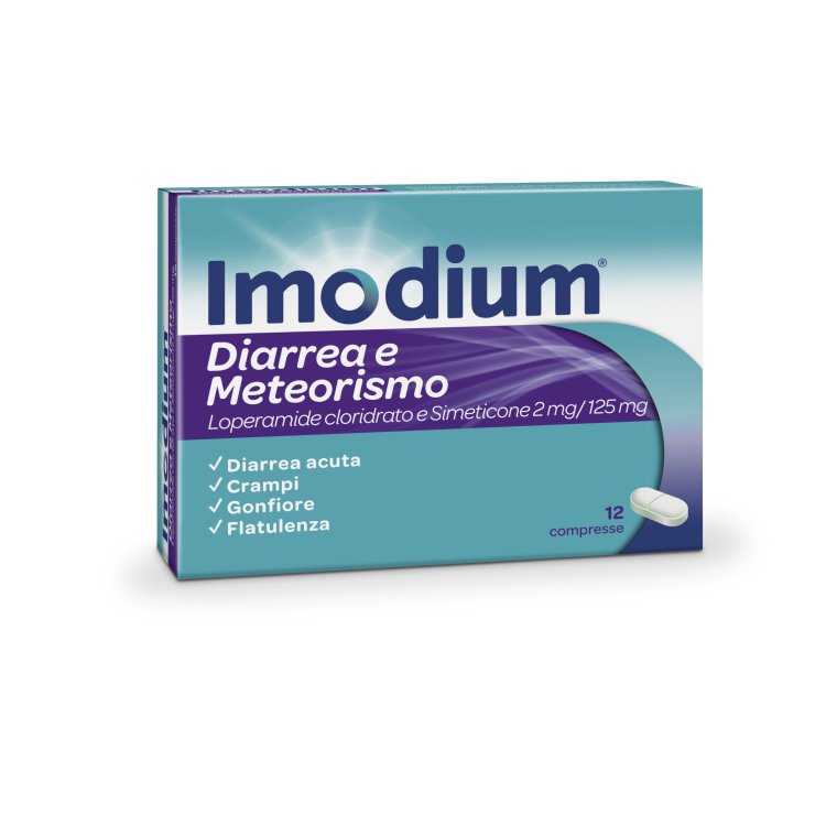 Imodium Diarrea E Meteorismo - Per il trattamento della diarrea acuta degli adulti - 12 compresse
