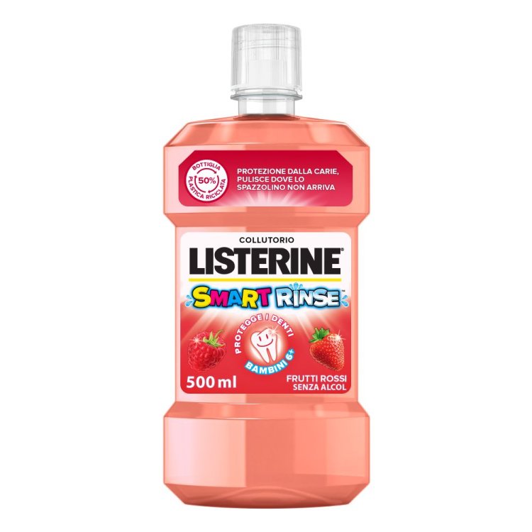 Listerine Smart Rinse Collutorio Bambini - Senza alcol formulato per bambini dai 6 anni - Gusto frutti rossi - 500 ml Listerine Smart Rinse Collutorio Bambini - Senza alcol formulato per bambini dai 6 anni - Gusto frutti rossi - 500 ml