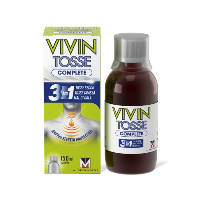 Vivin Tosse Complete Sciroppo - Rapido sollievo da mal di gola, tosse secca e tosse grassa - 150 ml