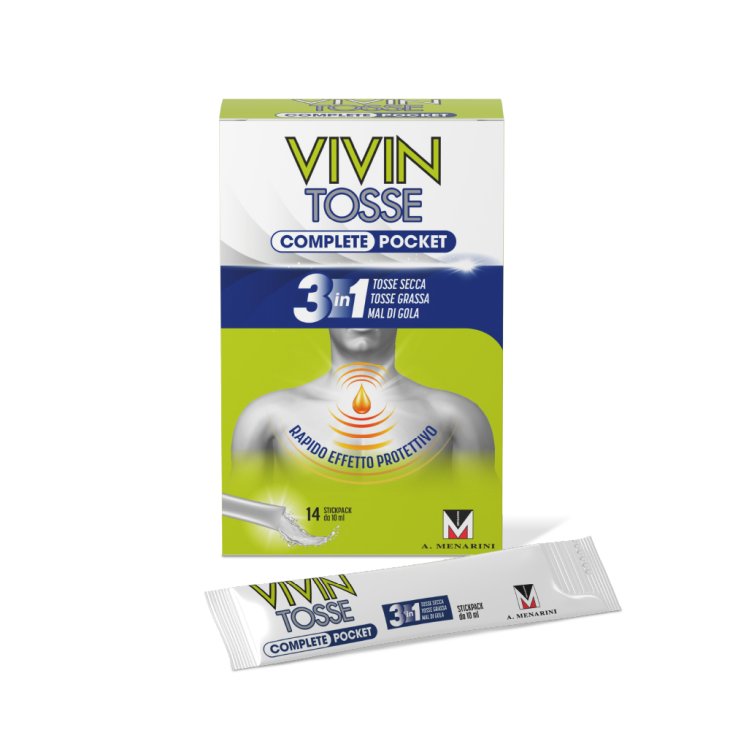 Vivin Tosse Complete Pocket - Rapido sollievo da mal di gola, tosse secca e tosse grassa -14 stick Vivin Tosse Complete Pocket - Rapido sollievo da mal di gola, tosse secca e tosse grassa -14 stick