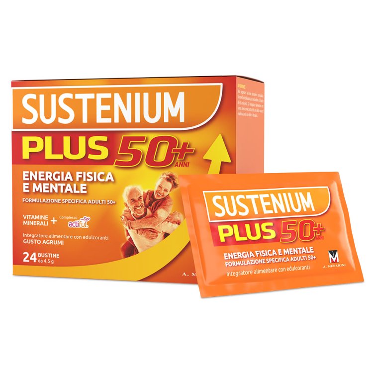 Sustenium Plus 50+ - Integratore alimentare energizzante per over 50 - 24 bustine Sustenium Plus 50+ - Integratore alimentare energizzante per over 50 - 24 bustine