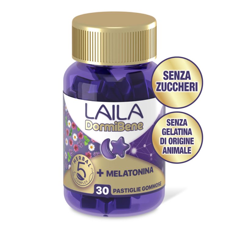 Laila DormiBene - Integratore per favorire un rapido addormentamento - 30 Pastiglie gommose