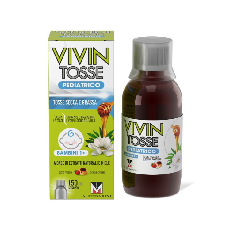 Vivin Tosse Pediatrico Sciroppo - Sciroppo calmante per tosse secca e grassa bambini - 150 ml