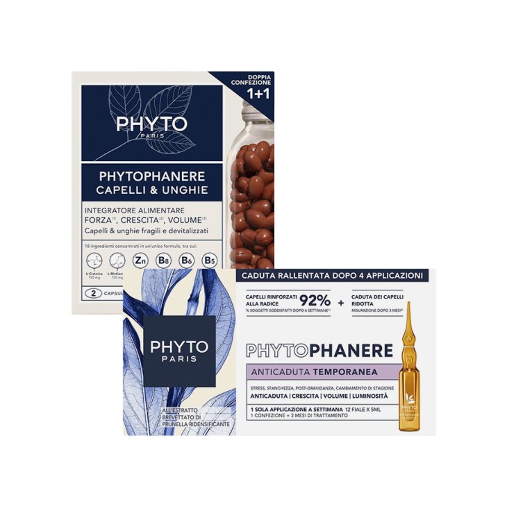 Phyto Rituale Anticaduta Capelli - Integratore Phytophanere 180 Capsule + Fiale anticaduta temporanea - Special Pack