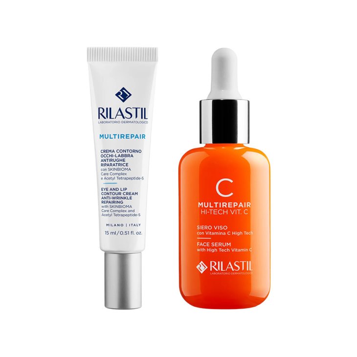 Rilastil Rituale viso Antietà Illuminante - Multirepair Siero Vitamina C 30 ml + Contorno Occhi 15 ml - Special Pack