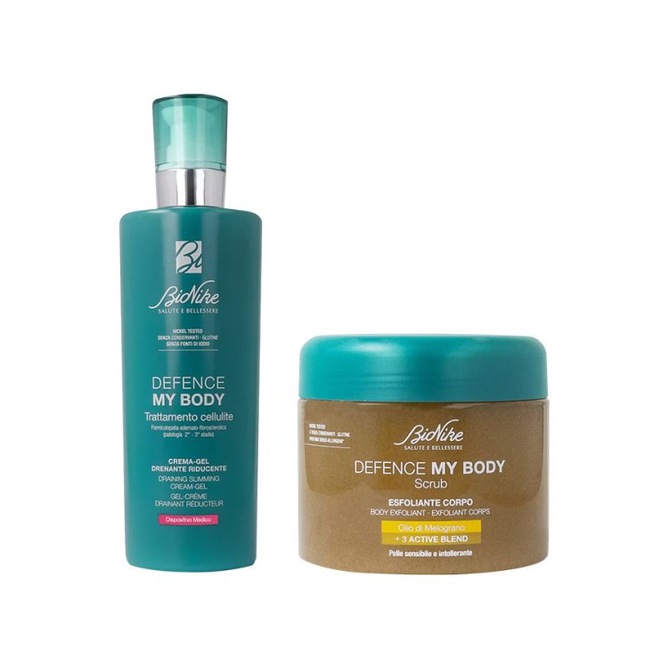 Bionike Rituale Corpo Drenante e Levigante - My Body Crema Gel Anticellulite 400 ml + Scrub esfoliante corpo 350 ml - Special pack