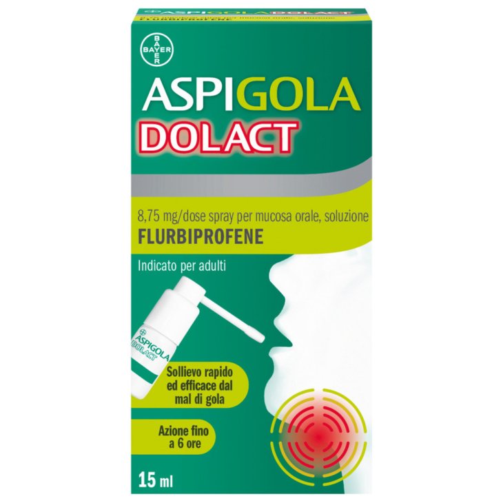 Aspi Gola Dolact Spray - Spray antinfiammatorio per mal di gola - 15 ml