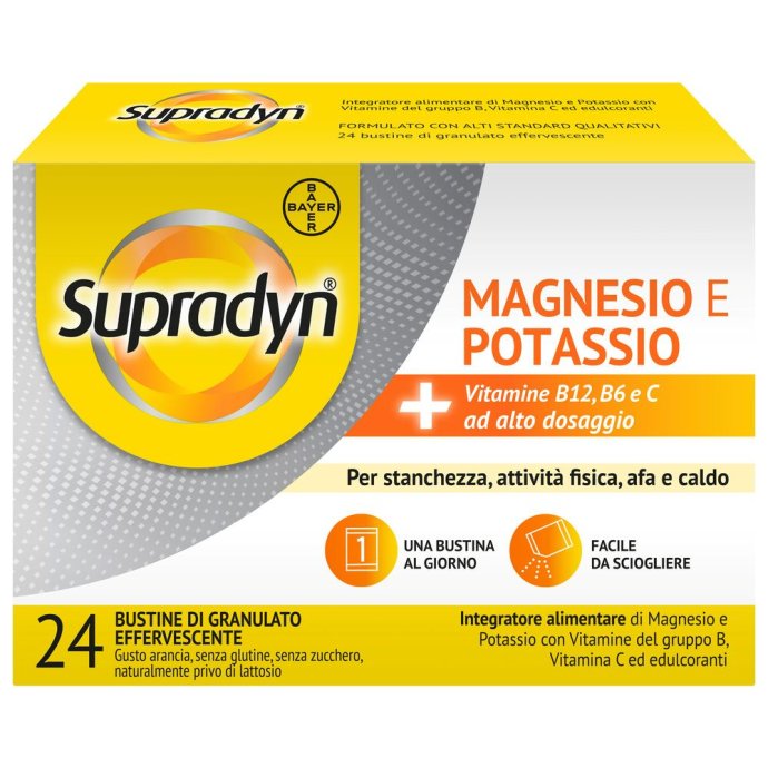 Supradyn Magnesio e Potassio - Integratore per stanchezza ed affaticamento - 24 bustine Supradyn Magnesio e Potassio - Integratore per stanchezza ed affaticamento - 24 bustine