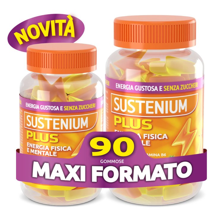 Sustenium Plus - Integratore alimentare energizzante per stanchezza fisica e mentale - 90 caramelle gommose
