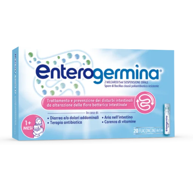 Enterogermina 2 Miliardi - Equilibrio della flora batterica intestinale - 20 flaconcini da 5 ml