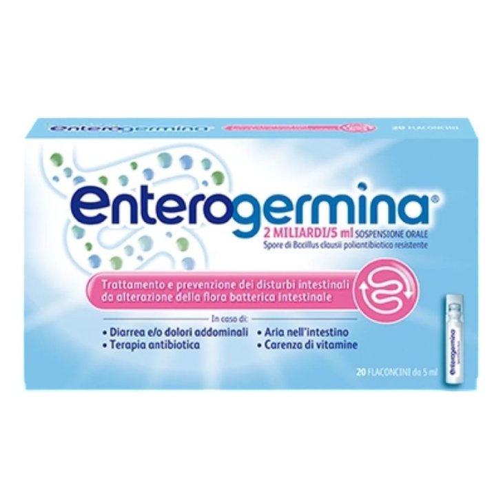 Enterogermina 2 Miliardi - Equilibrio della flora batterica intestinale - 20 flaconcini da 5 ml