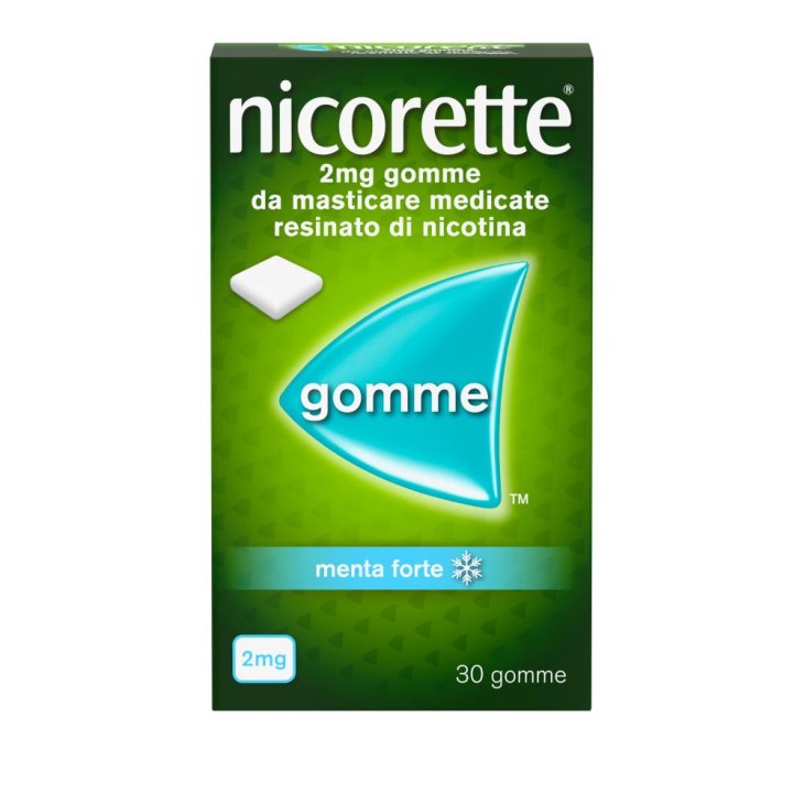 Nicorette Gomme da Masticare - Utili per smettere di fumare - Gusto Menta Forte - 30 gomme 2 mg