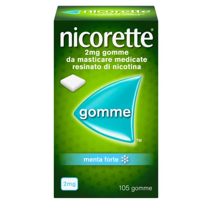 Nicorette Gomme da Masticare - Utili per smettere di fumare - Gusto Menta Forte - 105 pezzi 2 mg