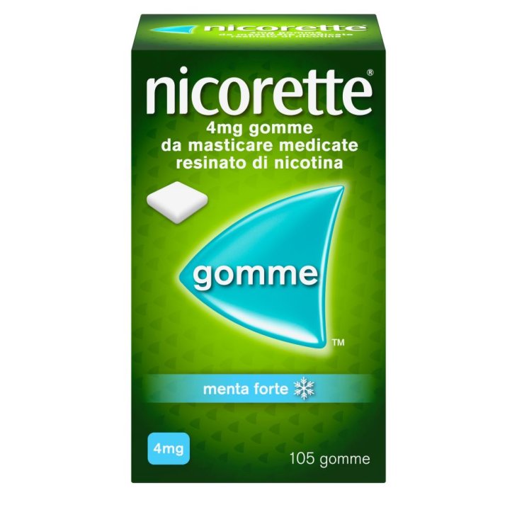 Nicorette Gomme da Masticare - Utili per smettere di fumare - Gusto Menta Forte - 105 gomme 4 mg