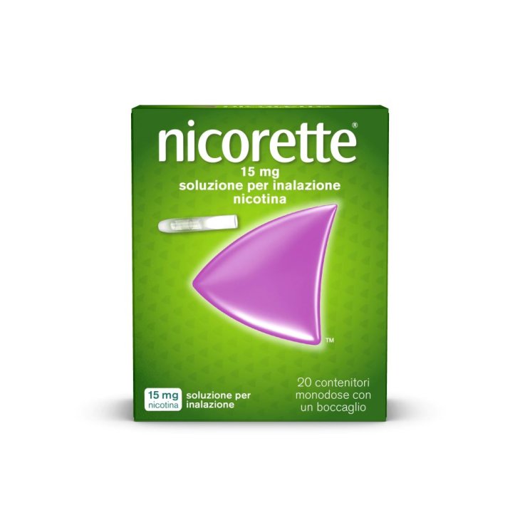 Nicorette Soluzione per Inalazione - Inalatori per smettere di fumare - 20 Contenitori Monodose 15mg