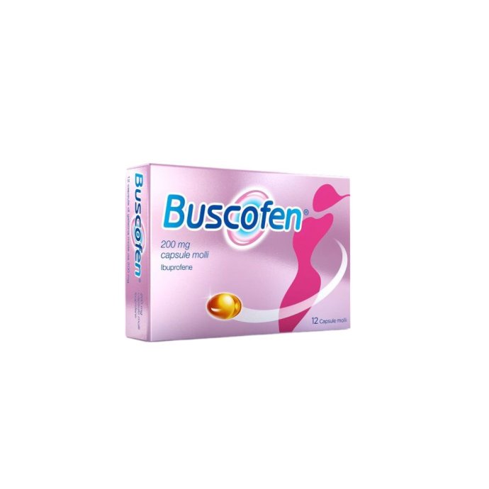 Buscofen - Ibuprofene contro dolori da ciclo - 12 capsule Molli 200 mg