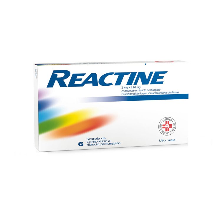 Reactine - Antistaminico e decongestionante nasale - 6 compresse 5 mg + 120 mg Rilascio Prolungato