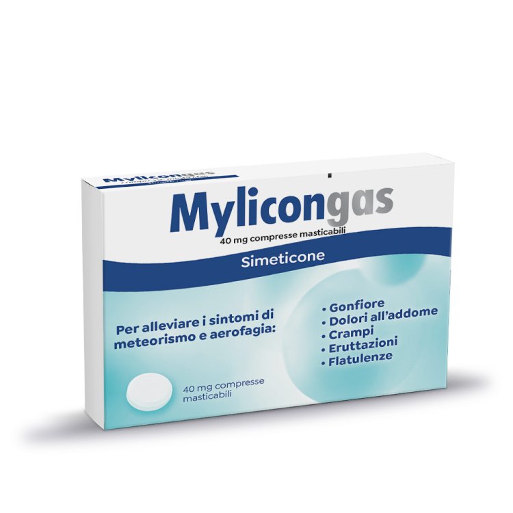 Mylicongas - Simeticone contro gonfiore e meteorismo - 50 compresse Masticabili Mylicongas - Simeticone contro gonfiore e meteorismo - 50 compresse Masticabili