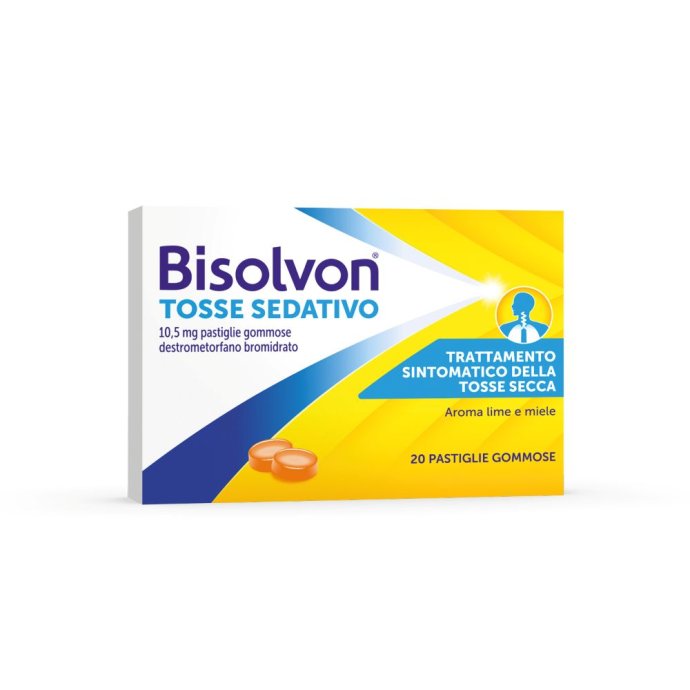 Bisolvon Tosse Sedativo - Calmante Per Tosse Secca Notturna - 20 Pastiglie Gommose