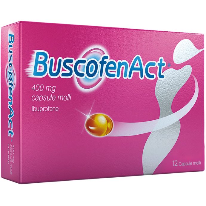 Buscofen Act - Ibuprofene contro dolori forti da ciclo - 12 capsule 400 mg Buscofen Act - Ibuprofene contro dolori forti da ciclo - 12 capsule 400 mg