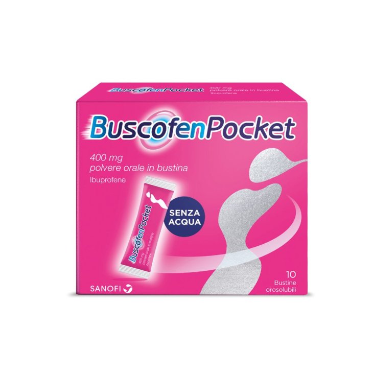 Buscofen Pocket - Ibuprofene 400 mg contro dolori forti da ciclo - 10 bustine