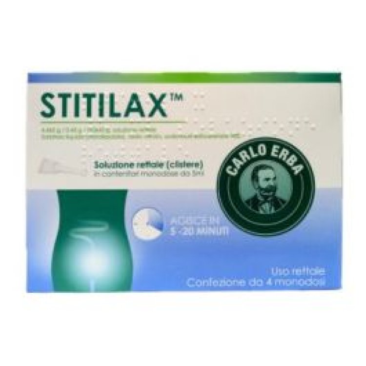 Stitilax - Soluzione rettale per il trattamento della stitichezza occasionale - 4 flaconi monodose da 5 ml