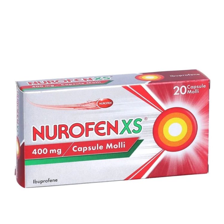 Nurofenxs - Ibuprofene 400 mg per un rapido sollievo dal dolore - 20 capsule molli facili da deglutire