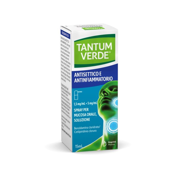 Tantum Verde Antisettico Antinfiammatorio Spray Orale per Gola e Bocca 15ml