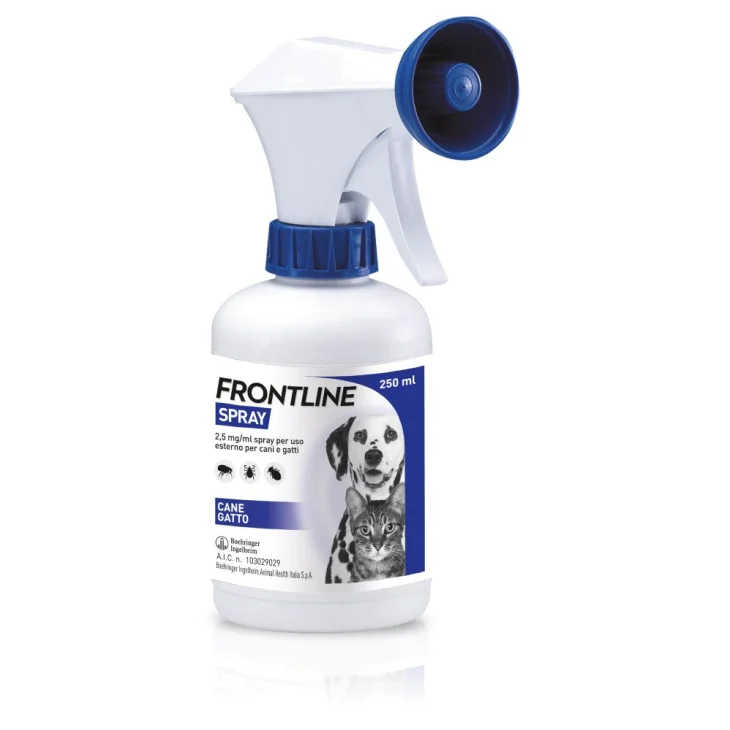 Frontline Spray Antiparassitario per Cani, Gatti e cuccioli - Protegge contro Pulci, Zecche E Pidocchi - 250 ml