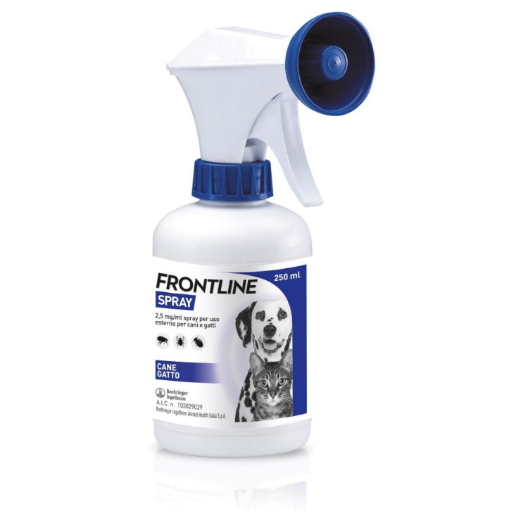Frontline Spray Antiparassitario per Cani, Gatti e cuccioli - Protegge contro Pulci, Zecche E Pidocchi - 250 ml