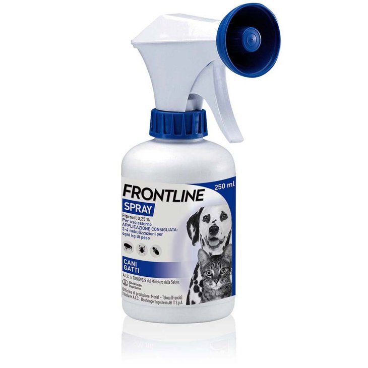 Frontline Spray Antiparassitario per Cani, Gatti e cuccioli - Protegge contro Pulci, Zecche E Pidocchi - 250 ml