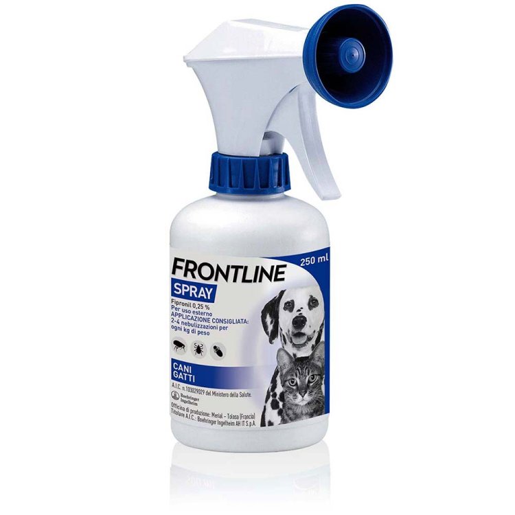 Frontline Spray Antiparassitario per Cani, Gatti e cuccioli - Protegge contro Pulci, Zecche E Pidocchi - 250 ml