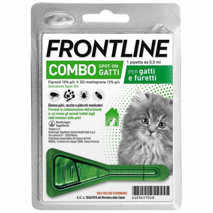 Frontline Combo Gatti - Pipette antiparassitarie Contro Pulci, Zecche E Pidocchi - 1 pipetta Frontline Combo Gatti - Pipette antiparassitarie Contro Pulci, Zecche E Pidocchi - 1 pipetta