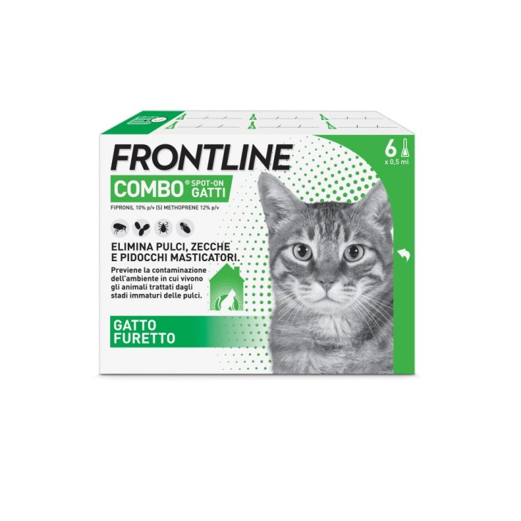 Frontline Combo Gatti - Pipette antiparassitarie Contro Pulci, Zecche E Pidocchi - 6 pipette 