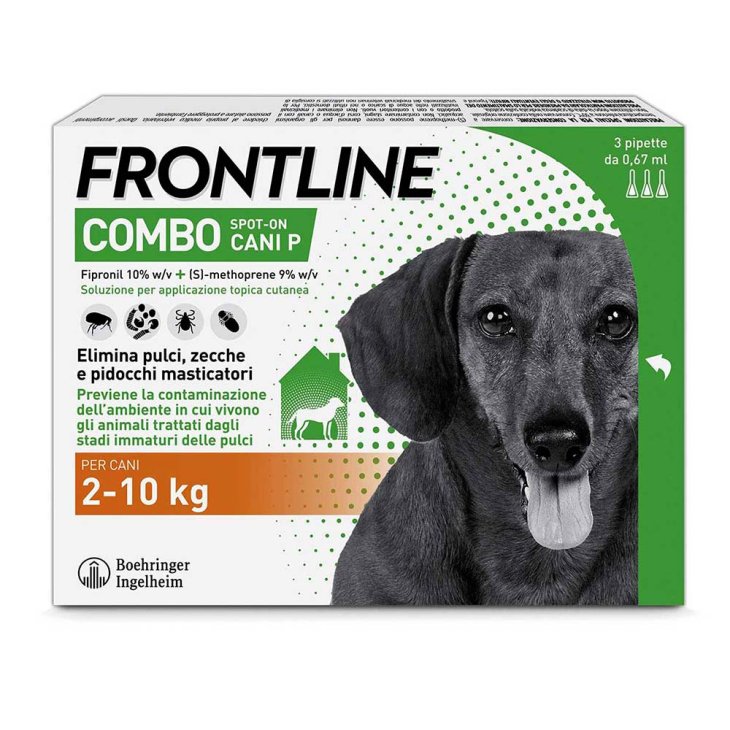 Frontline Combo Cani da 2 a 10 Kg - Pipette antiparassitarie Contro Pulci, Zecche E Pidocchi - 3 Pipette monodose Frontline Combo Cani da 2 a 10 Kg - Pipette antiparassitarie Contro Pulci, Zecche E Pidocchi - 3 Pipette monodose
