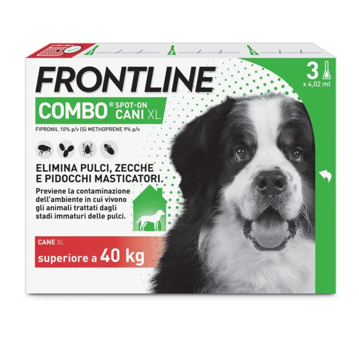 Frontline Combo Cani oltre 40 Kg - Pipette antiparassitarie Contro Pulci, Zecche E Pidocchi - 3 Pipette monodose Frontline Combo Cani oltre 40 Kg - Pipette antiparassitarie Contro Pulci, Zecche E Pidocchi - 3 Pipette monodose