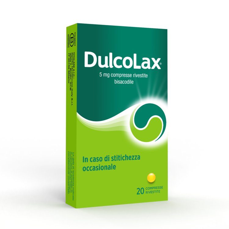 Dulcolax 5 mg - Lassativo ad azione rapida contro stitichezza occasionale - 20 Compresse